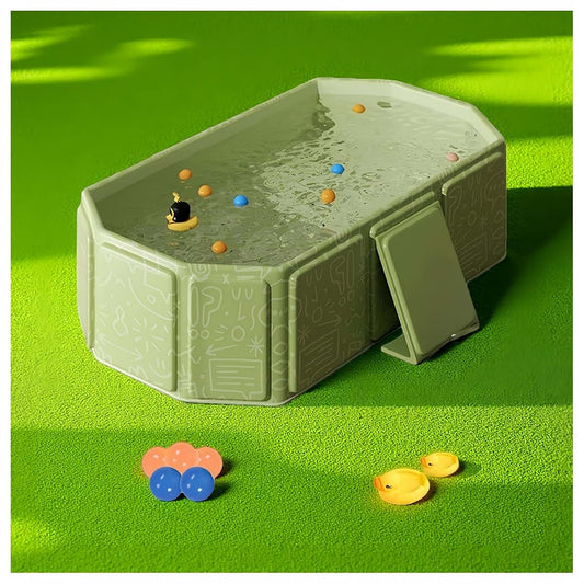 ECLIPSBACI Foldable Bathtub for Kids, Toddler Bath Tub with Drain Plug, Foldable Baby Shower Tub ，Portable Bathroom