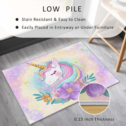 Blikvnar Cute Unicorn Entryway Rug 2x3, Room Accessories