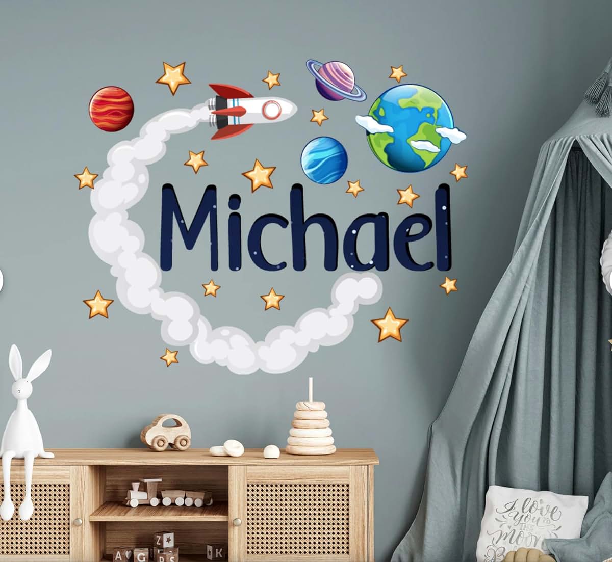 The Colors Crafter Personalized Space Name Wall Decal