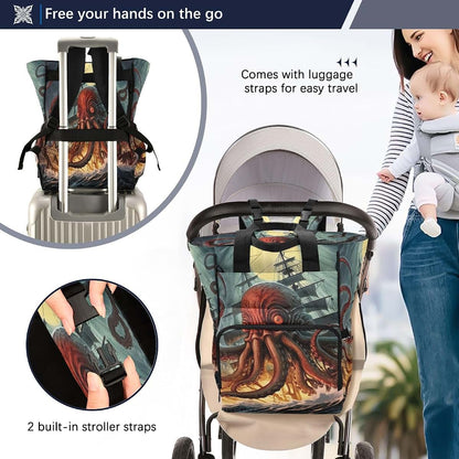 Jihqo Diaper Bag Backpack for Women | Large Capacity Changing Tote