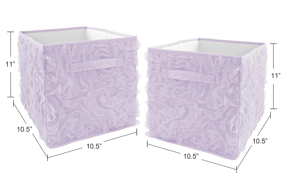 Sweet Jojo Designs Floral Fabric Storage Bins for Toys and Playroom Organization