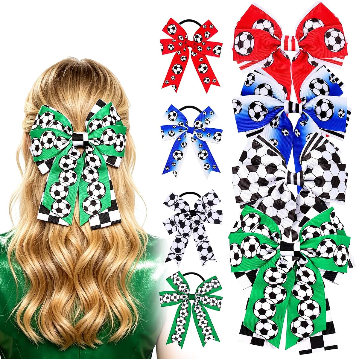 Vodolo Soccer Themed Hair Bows And Clips