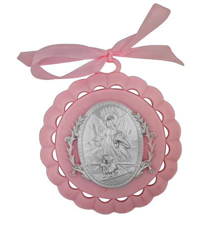 William J. Hirten Guardian Angel Crib Medal (Pink)