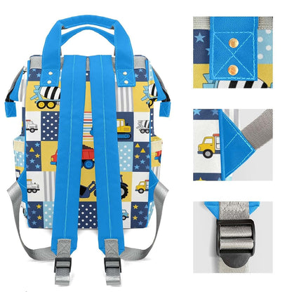 Joyestore Personalized Cute Excavator Cars Truck Custom Mom Diaper Backpack