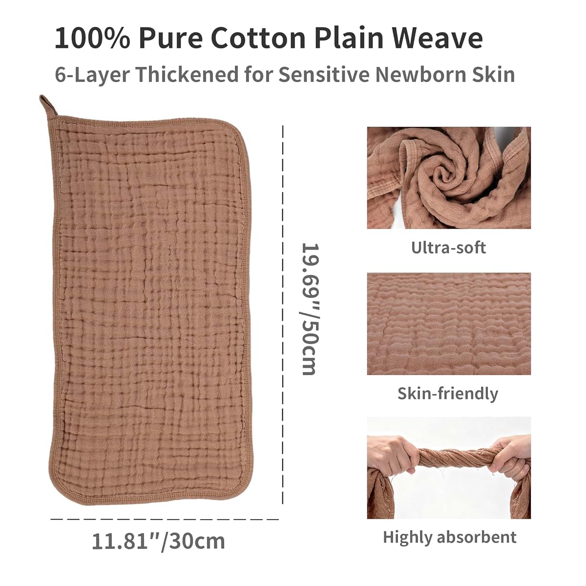 Pure Cotton Burp Cloth Gift Set – Absorbent 6-Pack for Newborns
