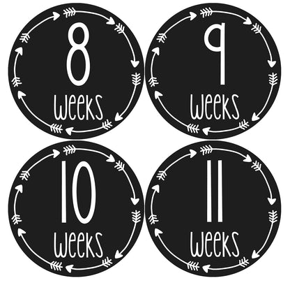 Months In Motion Pregnancy Weekly Belly Growth Stickers - 36 Piece Set