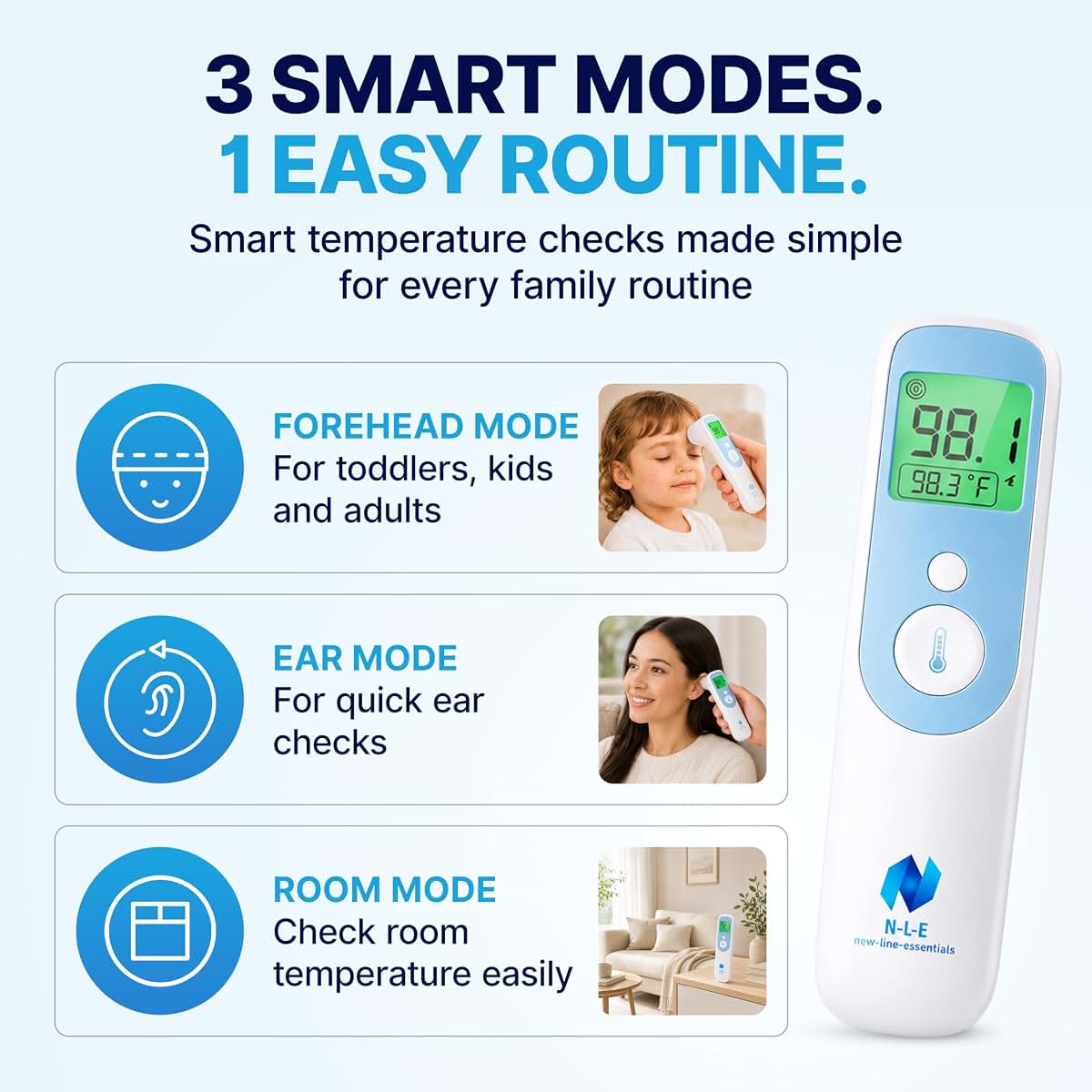 N-L-E-New-Line-Essentials Clinical Thermometer for Forehead and Ear (photo 3)