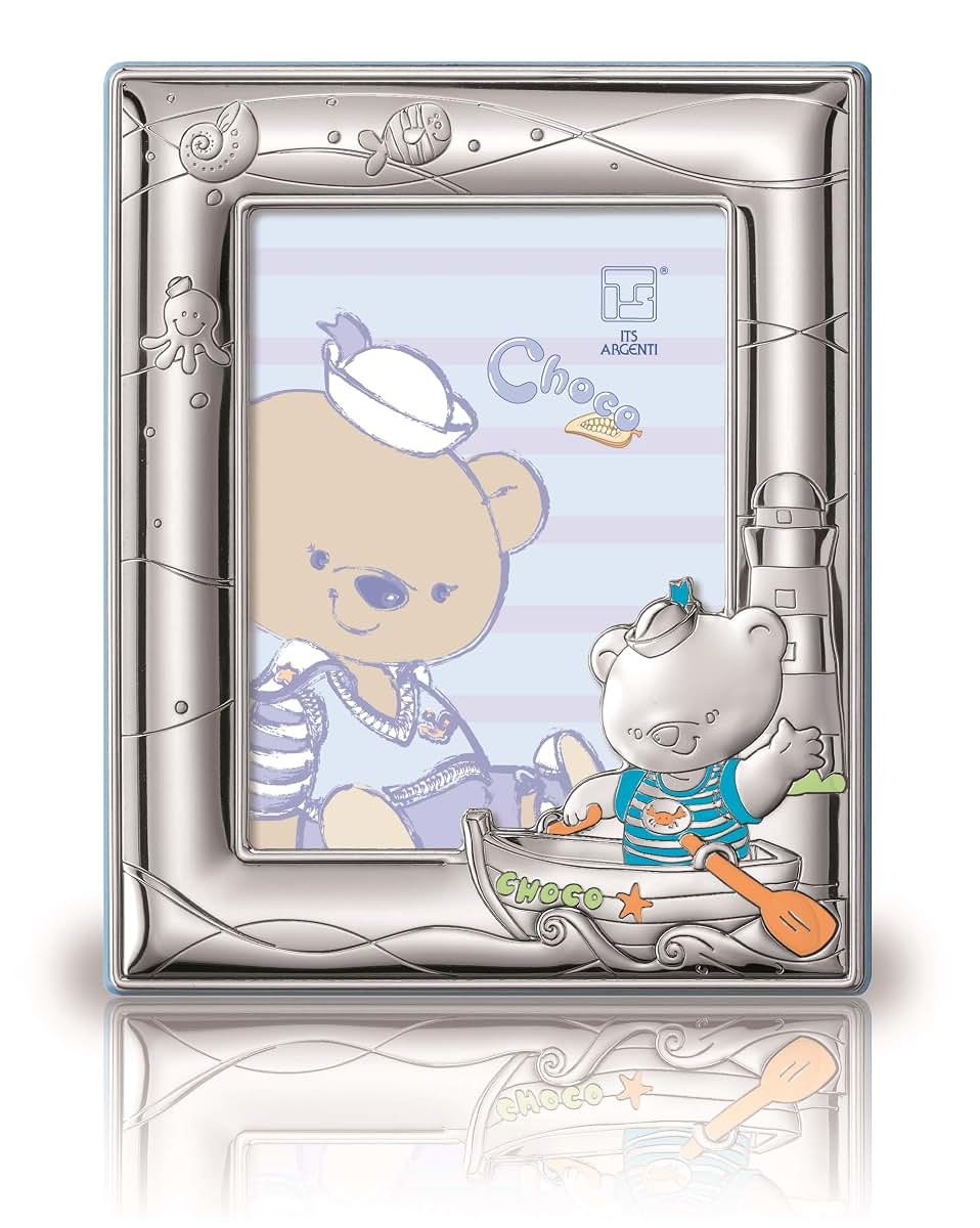 Sterling Touch Sterling Silver Picture Frame Boy 5" X 7". Made In Italy