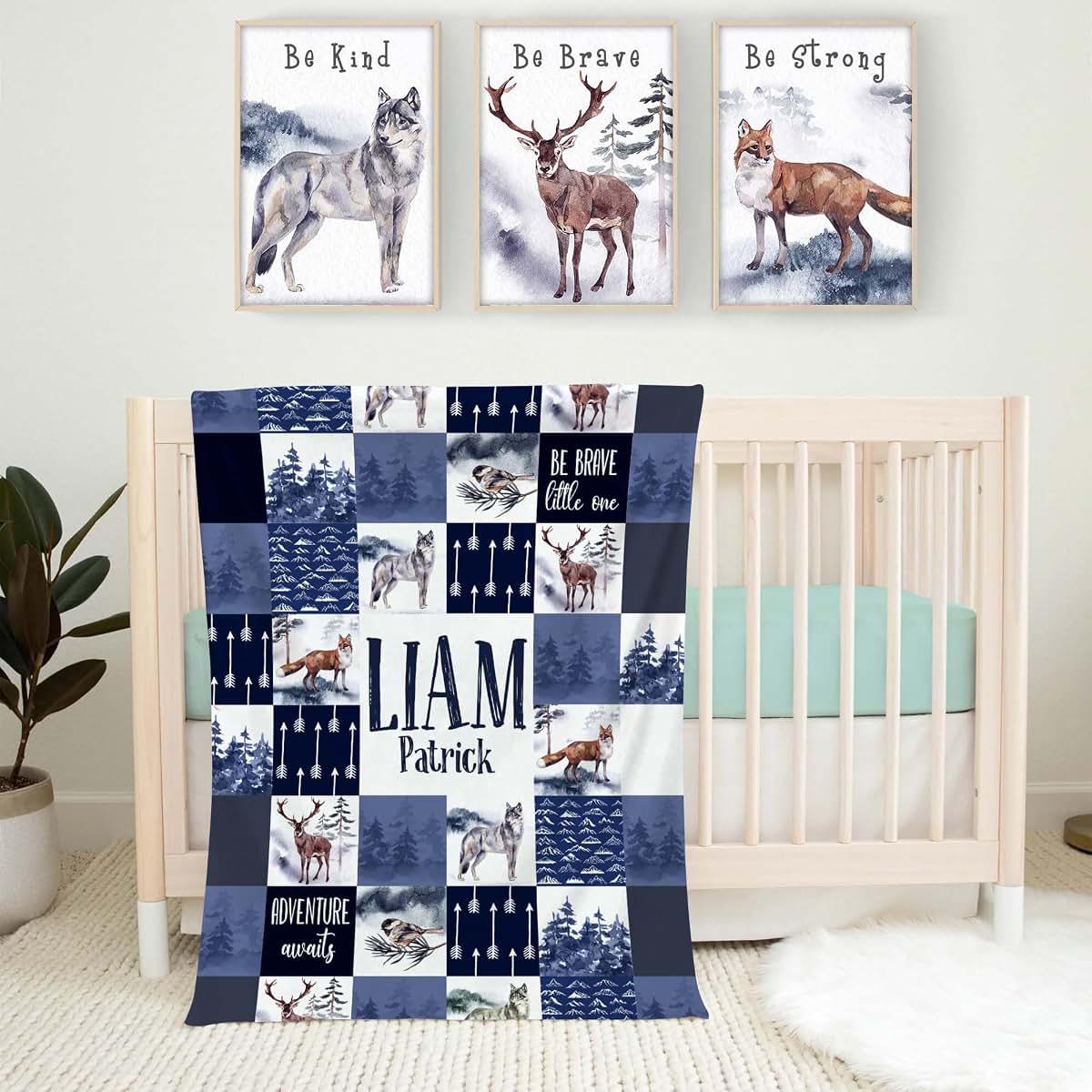MDPrints Global 2 Pcs Baby Crib Bedding Set for Boys and Girls, Newborn Infant & Toddler Nursery Bed Set Decor, Canvas