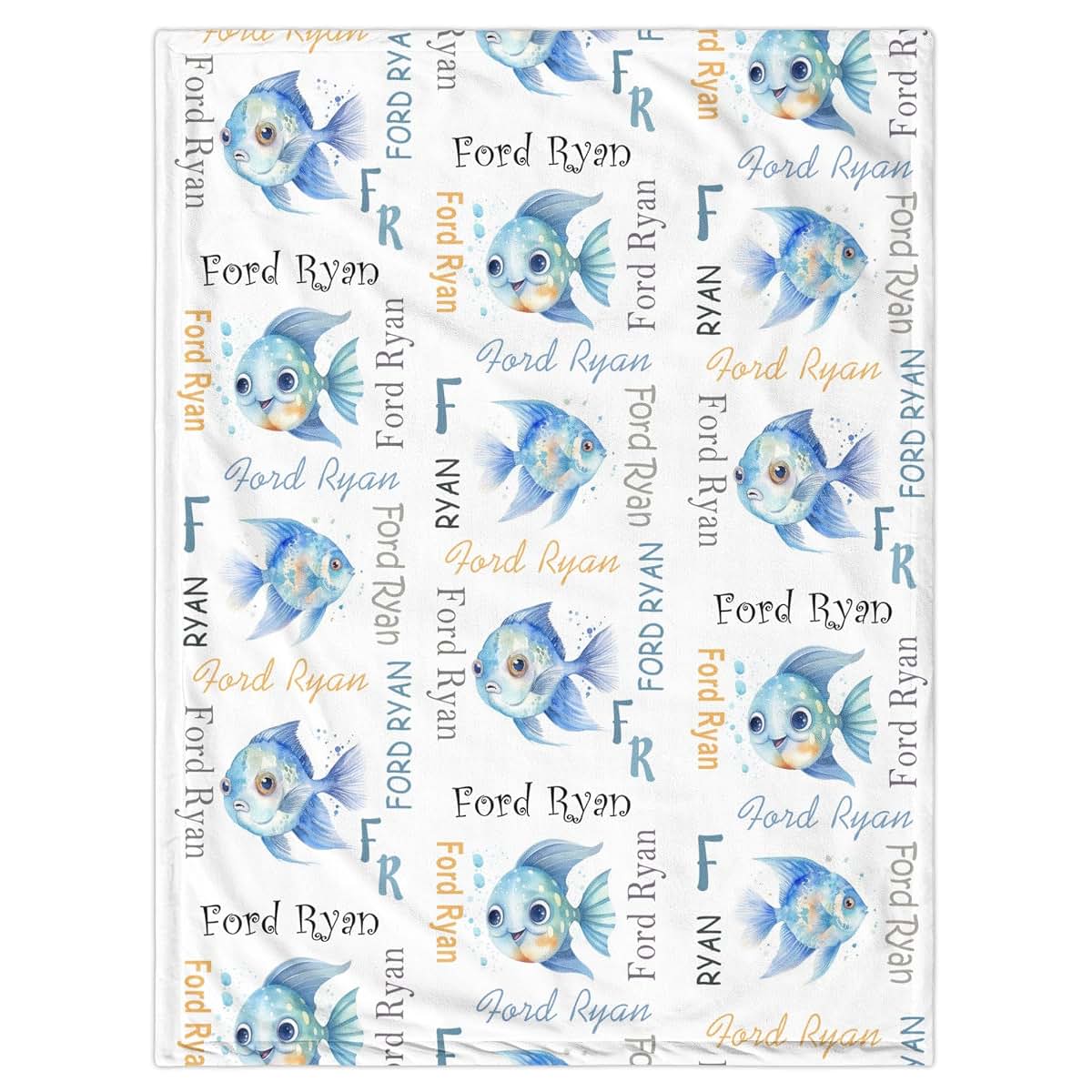 BabyOneStop Personalized Angelfish Blanket With Custom Name