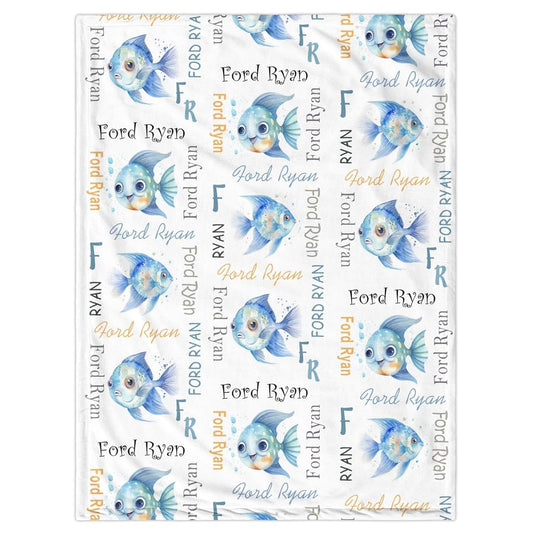 BabyOneStop Personalized Angelfish Blanket With Custom Name