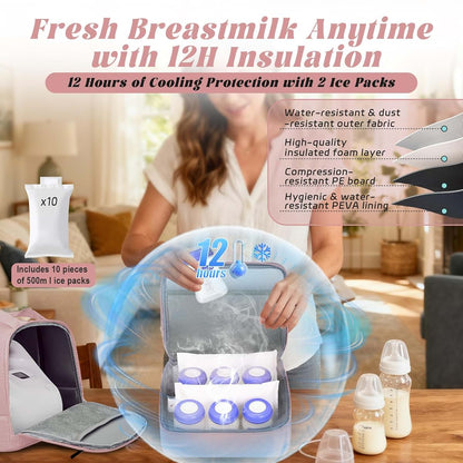 Insulated Cooler Backpack for Breast Pumps and Milk Storage