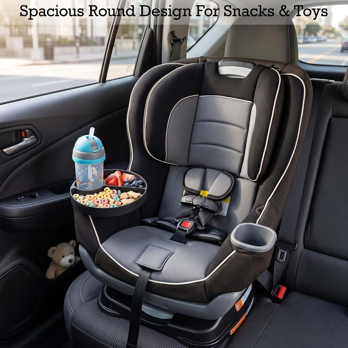 Semihacker Car Seat Snack Tray For 73-76Mm Cup Holders