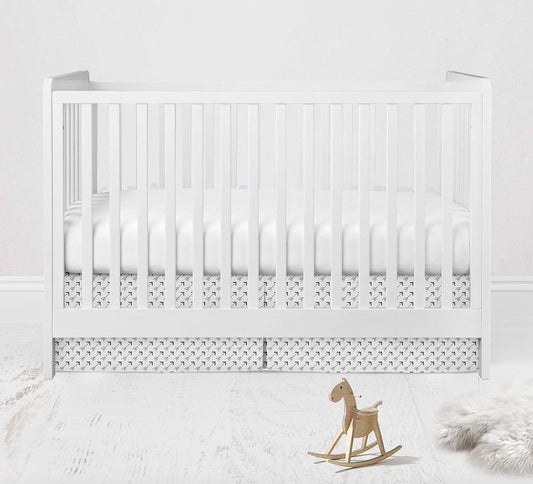 Bacati - Playful Foxes Orange/Grey Crib/Toddler Bed Skirt in 4 Prints (White Arrows Pring)