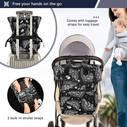 MNSRUU Diaper Backpack Tote - Multifunction Changing Bag for Travel