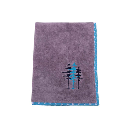 Bacati Woodlands Boys Grey Plush Blanket, Aqua/Navy/Grey (WANGGRBLK)