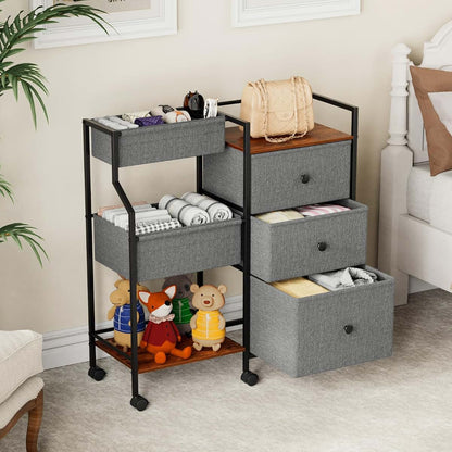 Modanais Baby Diaper Caddy Organizer Rolling Cart with Dividers and Drawers (photo 4)