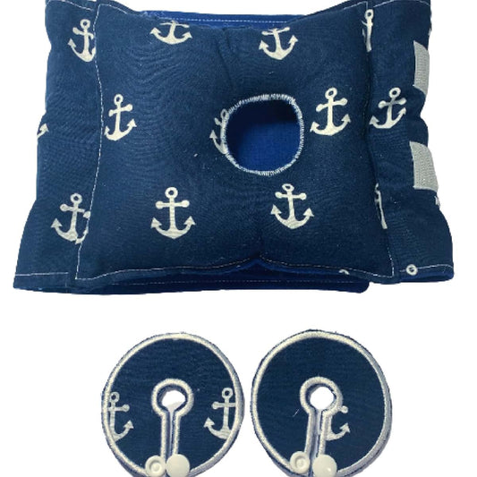 Lil' Bayou Boutique Nautical Sailing Anchor G-tube Pillow Belt for Infant Tummy Time