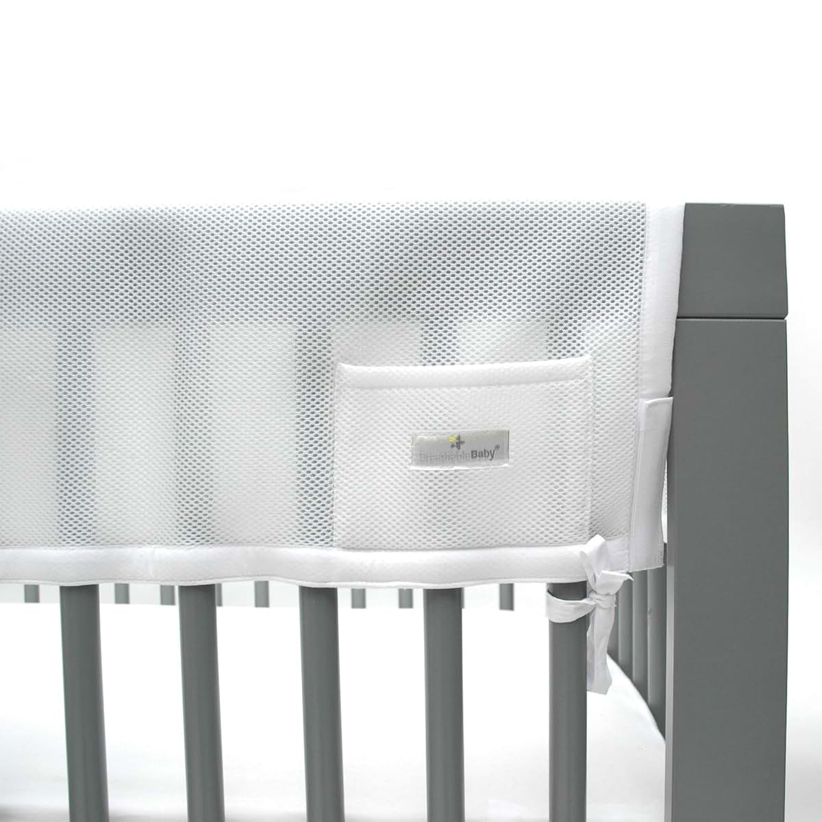 BreathableBaby Breathable Mesh RailGuard Teething Cover — White — 51" Long Panel