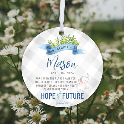 LifeSong Milestones Personalized Baby Dedication Round Hanging Ornament Ideas to Celebrate Life's Precious Moments for (photo 4)
