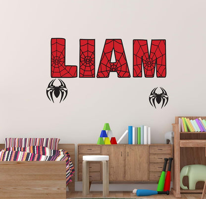 BabyOneStop Personalized Spider Name Wall Decal Custom Superhero Sticker