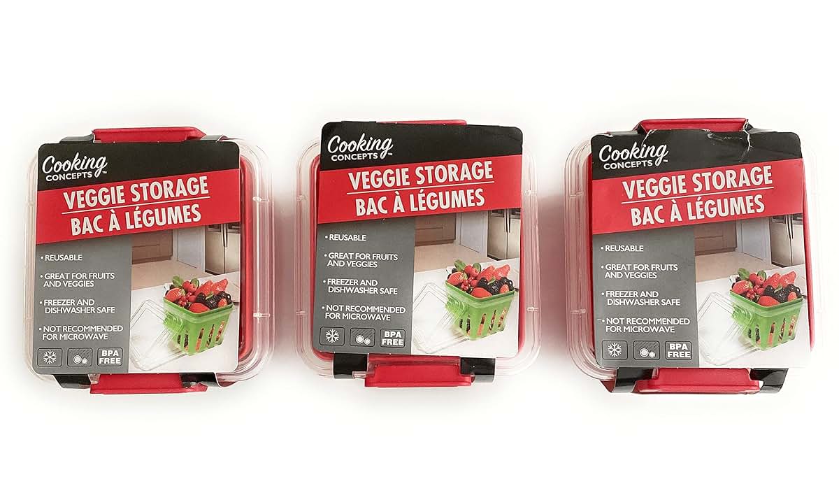 Cabe Veggie And Fruit Reusable Storage Container Bin Set (photo 2)