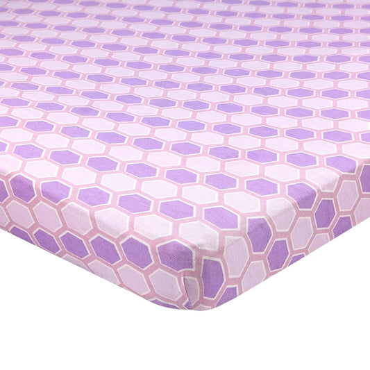 Bassinet Sheets for Baby/Infant Deep Fitted Soft Jersey Knit by Abstract 16" x 32" (Honeycomb Lavender)
