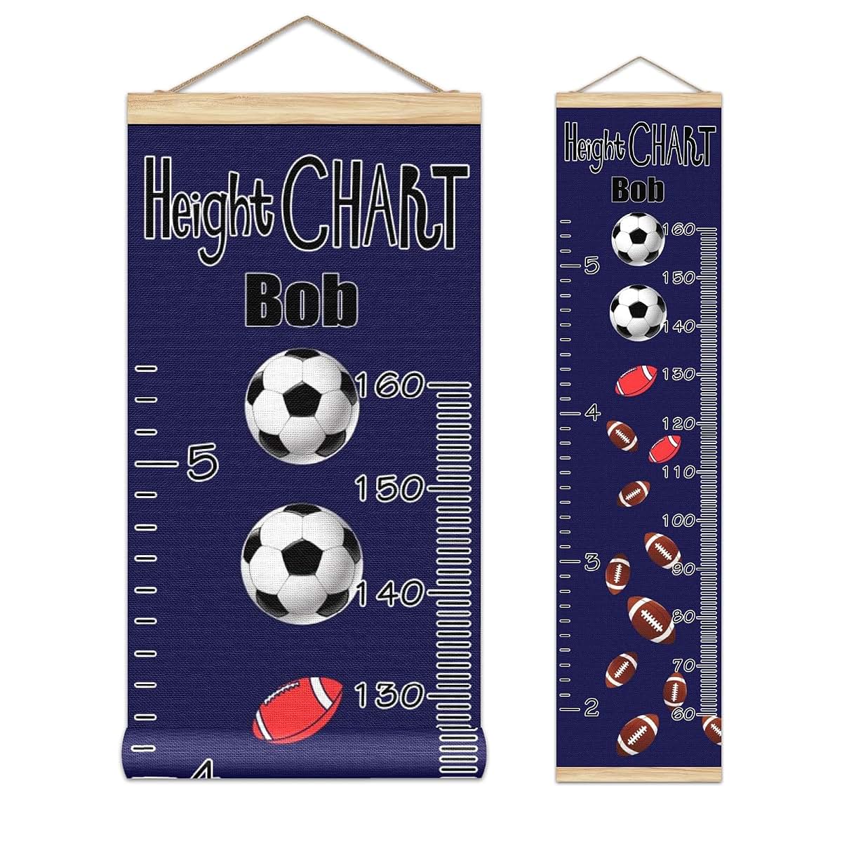 BabyOneStop Personalized Name Soccer Growth Chart Ruler for Girls