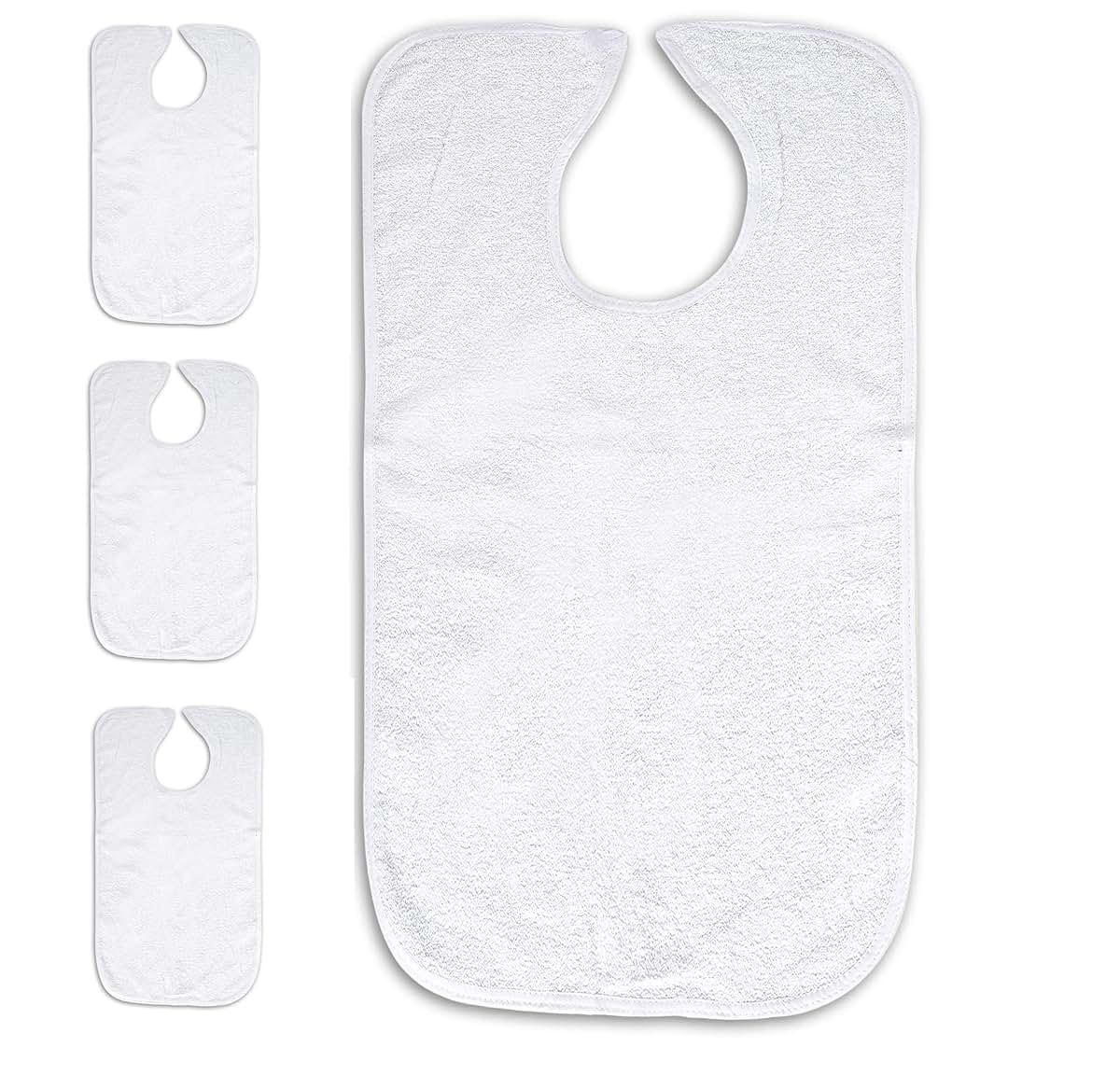 Personal Touch Adult Cotton Bibs With Hook & Loop Closure, 3 Pack
