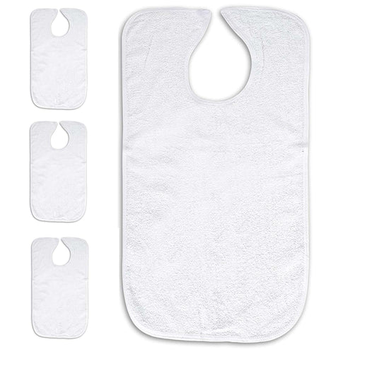 Personal Touch Adult Cotton Bibs With Hook & Loop Closure, 3 Pack