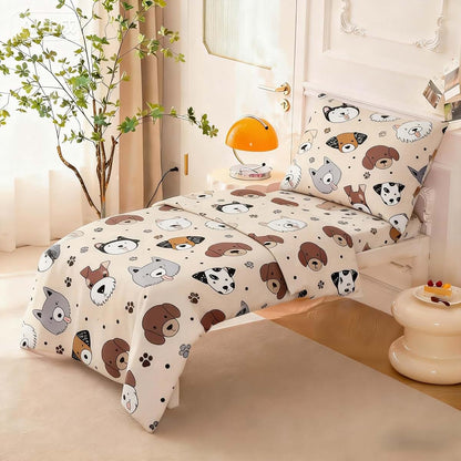 BabyOneStop Cute Dog Toddler Bedding Set Microfiber 4 Piece
