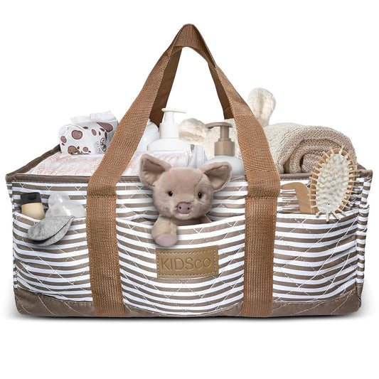 KIDSco. Baby Diaper Caddy Portable Storage Organizer with Compartments for Nursery and Travel