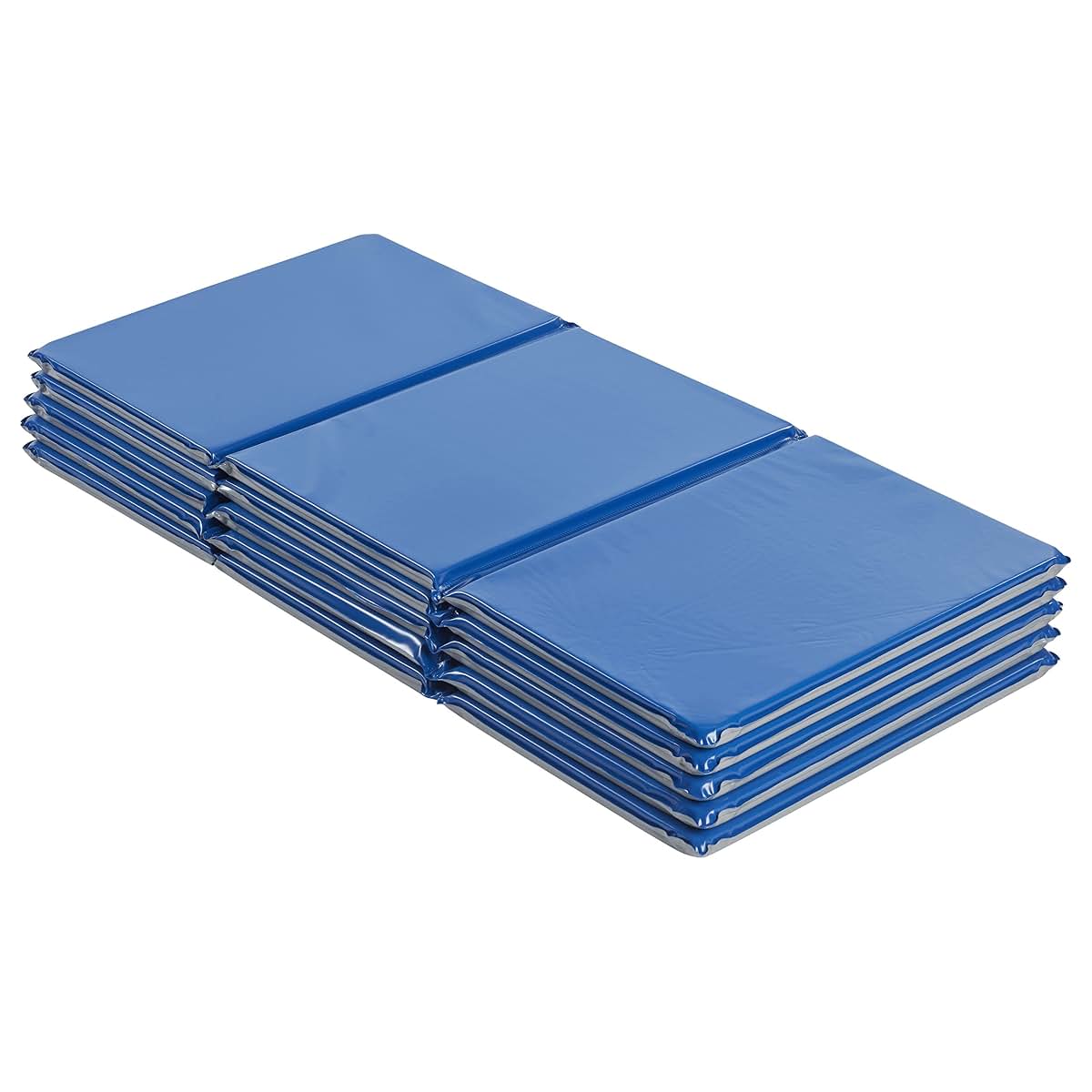 ECR4Kids Everyday Folding Rest Mat 5-Pack, Blue/Grey