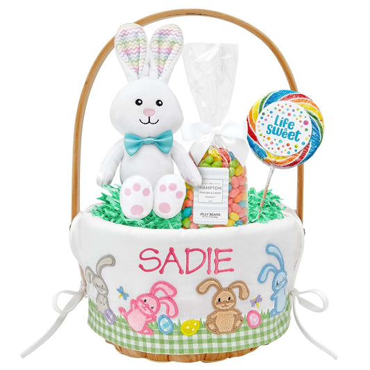 Let's Make Memories Personalized Easter Basket for Kids - For Boys - For Girls - Embroidered Name - Create Your Own