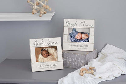 Personalization Universe Simple and Sweet Baby Shiplap 4x6 Horizontal Picture Frame