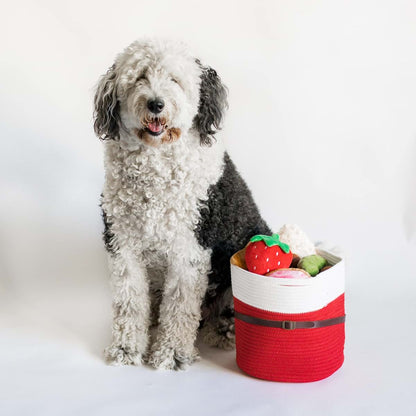 Midlee Santa Rope Basket for Festive Storage and Decor