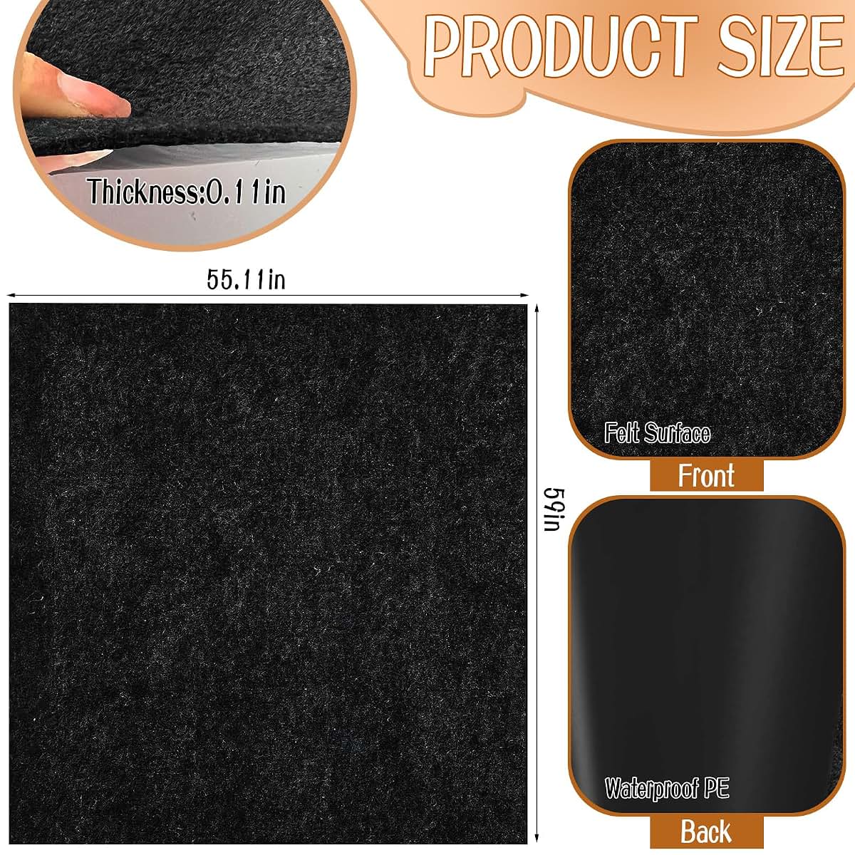 HFYZZ Outdoor Playhouse Mat, 59'' x 55'' Waterproof Outdoor Playhouse Activity Rug with Non Slip Backing Outside Game