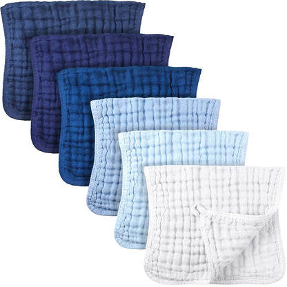 6 Piece Muslin Burp Cloths for Babies