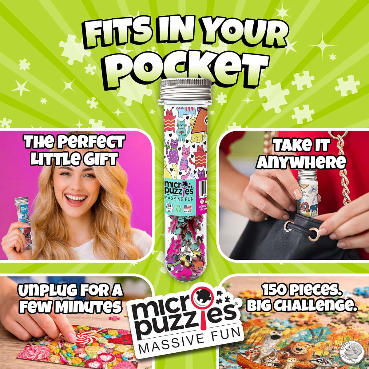 Micro Puzzles Hogs And Kisses Mini Jigsaw Puzzle, 150 Pieces