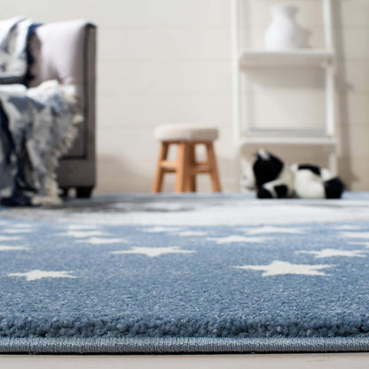 Safavieh Carousel Kids Collection Area Rug - 5'3" Square Light Blue & Grey