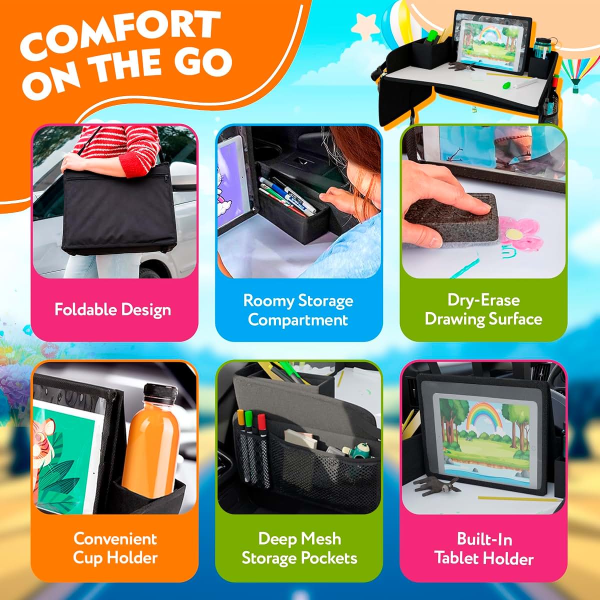 AMZ Supply Kids Travel Tray For Car Seat (photo 3)