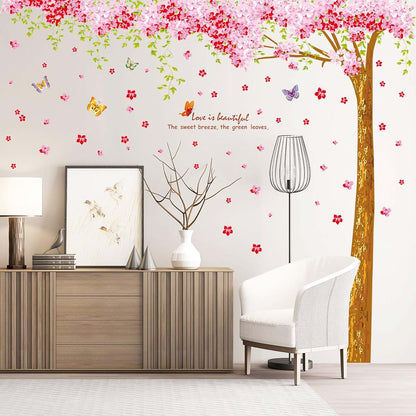 Amaonm Cherry Blossom Tree Wall Decal with Butterflies, Removable PVC Stickers, 12 Sheets