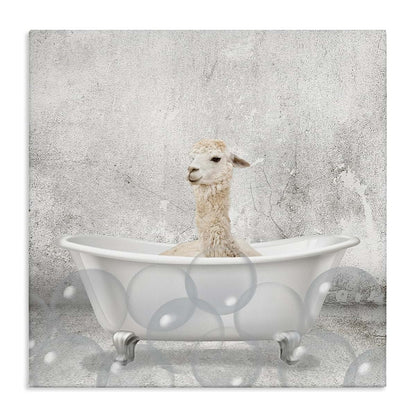 Stupell Industries Baby Llama Bath Time Canvas Wall Art Ready To Hang