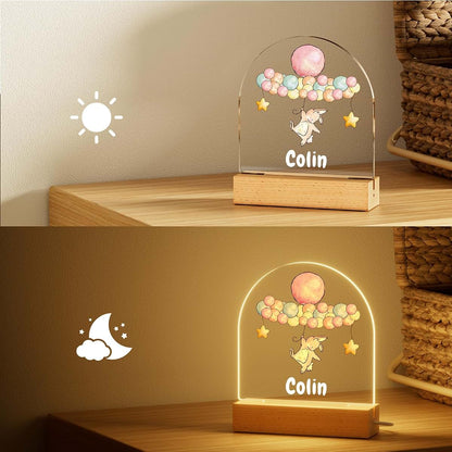 Bemaystar Personalized Bear Acrylic Night Light With Custom Name