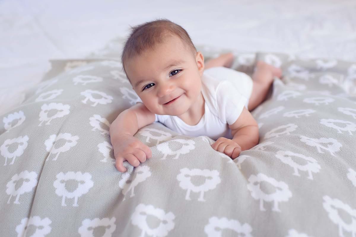 Ziggy Baby Organic Cotton Knitted Blanket - Sheep Design