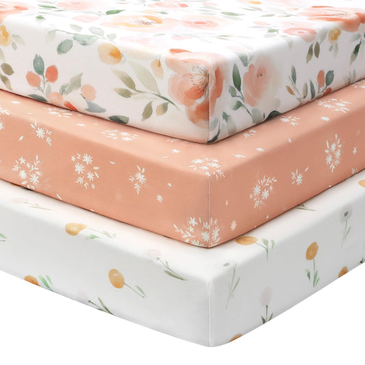 Fiemol Soft Microfiber Crib Sheets 3-Pack