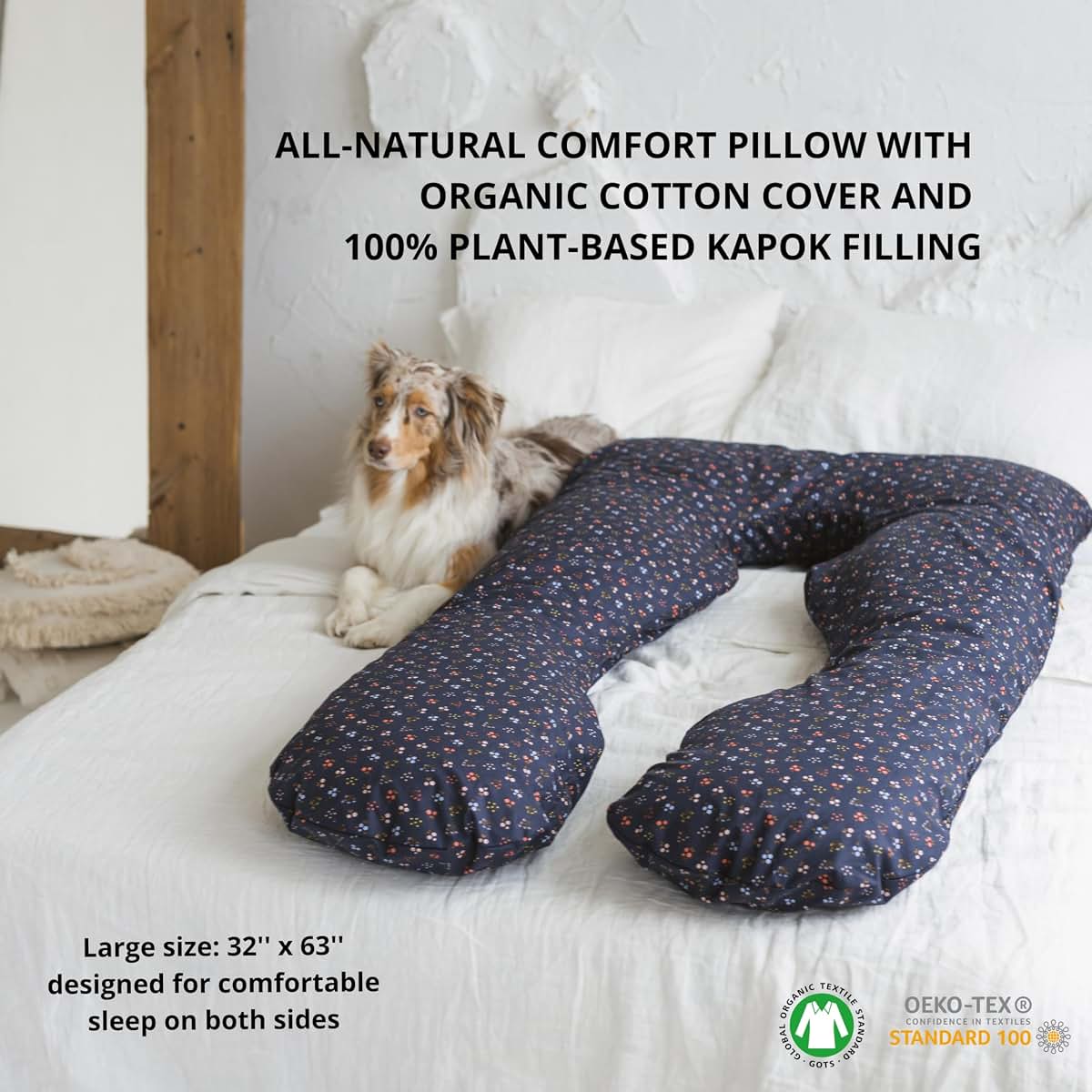 Minicamp U-Shaped Pregnancy Pillow In Navy Blue (photo 2)
