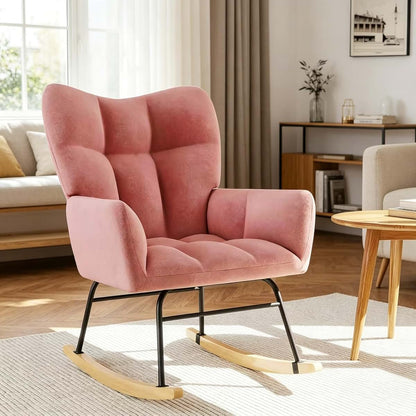 Skandiquip Nursery Rocking Chair with High Back, Pink