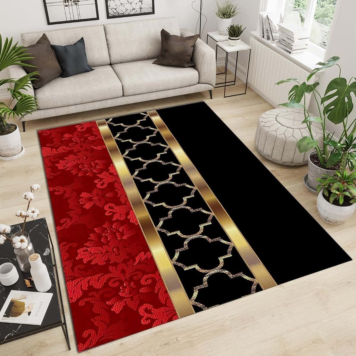 GIRTFU Modern European Style Low Pile Area Rug, 4ft x 6ft (photo 2)