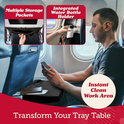 Lusso Gear Airplane Tray Table Cover with Pockets